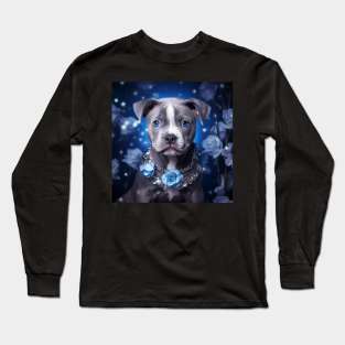 Staffy in Winter Long Sleeve T-Shirt